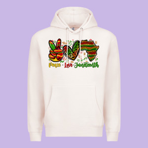 Peace Love Juneteenth Premium Hoodie Designed By Zillion Design Studio