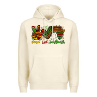Sandshell peace love juneteenth Premium Hoodie - Zillion Design Studio