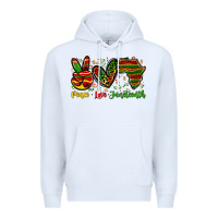 White peace love juneteenth Premium Hoodie - Zillion Design Studio