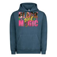 Pigment Midnight Navy black girl magic with afro black women Urban Hoodie - texasbilliewilder