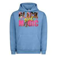 Pigment Pebble Blue black girl magic with afro black women Urban Hoodie - texasbilliewilder