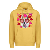 Antique Gold valentine's day  white shepherd Premium Hoodie - RanaPortraitStore
