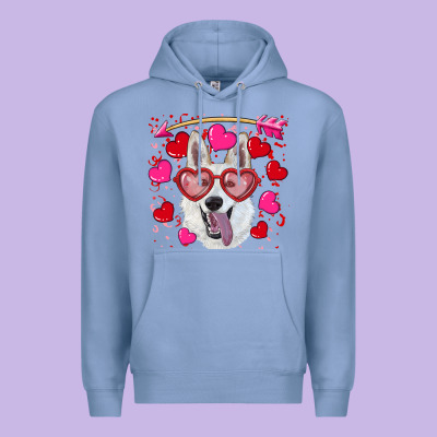 Valentine's Day  White Shepherd Premium Hoodie Designed By Ranaportraitstore