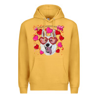 Mustard valentine's day  white shepherd Premium Hoodie - RanaPortraitStore