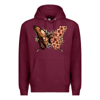 Burgundy melanin  butterfly Premium Hoodie - Zillion Design Studio
