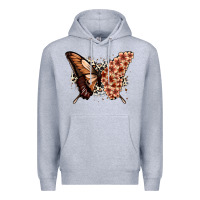 Heather Grey melanin  butterfly Premium Hoodie - Zillion Design Studio
