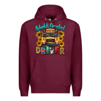 Burgundy worlds greatest school bus driver Premium Hoodie - texasbilliewilder