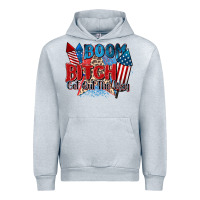 Heather Grey boom bitch get out the way Urban Hoodie - Zillion Design Studio