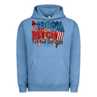 Pigment Pebble Blue boom bitch get out the way Urban Hoodie - Zillion Design Studio