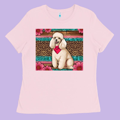 Standart Poodle Floral Ladies Tee Designed By Artiststas