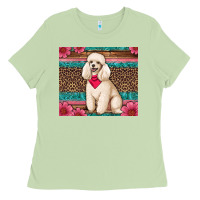 Matcha standart poodle floral Ladies Tee - Artiststas