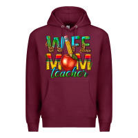 Burgundy wife mom teacher Premium Hoodie - texasbilliewilder