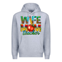 Heather Grey wife mom teacher Premium Hoodie - texasbilliewilder