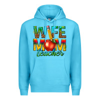 Ocean Blue wife mom teacher Premium Hoodie - texasbilliewilder
