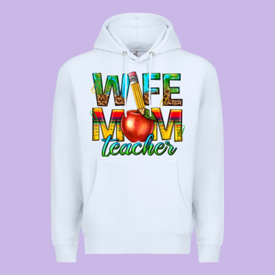 Wife Mom Teacher Premium Hoodie Designed By Texasbilliewilder