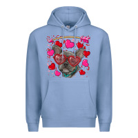 Colony Blue valentine's day french bulldog puppy Premium Hoodie - RanaPortraitStore