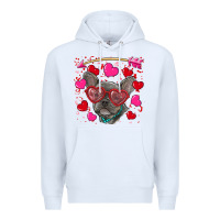 White valentine's day french bulldog puppy Premium Hoodie - RanaPortraitStore
