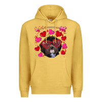 Antique Gold valentine's day havanese dog Premium Hoodie - RanaPortraitStore