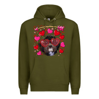 Army Green valentine's day havanese dog Premium Hoodie - RanaPortraitStore