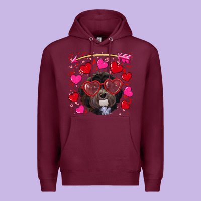 Valentine's Day Havanese Dog Premium Hoodie Designed By Ranaportraitstore
