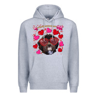 Heather Grey valentine's day havanese dog Premium Hoodie - RanaPortraitStore