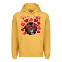 Mustard valentine's day havanese dog Premium Hoodie - RanaPortraitStore