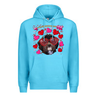 Ocean Blue valentine's day havanese dog Premium Hoodie - RanaPortraitStore