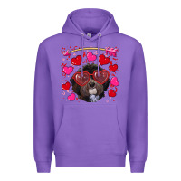 Purple valentine's day havanese dog Premium Hoodie - RanaPortraitStore
