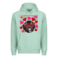 Seafoam valentine's day havanese dog Premium Hoodie - RanaPortraitStore