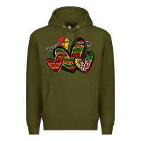 Army Green juneteenth hearts Premium Hoodie - Zillion Design Studio