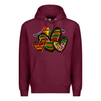 Burgundy juneteenth hearts Premium Hoodie - Zillion Design Studio