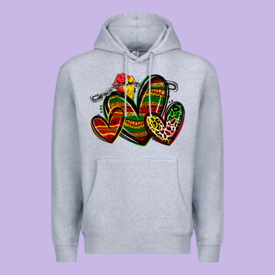 Juneteenth Hearts Premium Hoodie Designed By Zillion Design Studio