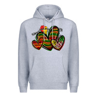 Heather Grey juneteenth hearts Premium Hoodie - Zillion Design Studio