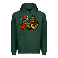 Sports Green juneteenth hearts Premium Hoodie - Zillion Design Studio