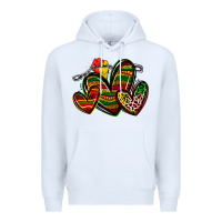 White juneteenth hearts Premium Hoodie - Zillion Design Studio
