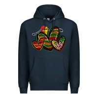 Navy juneteenth hearts Premium Hoodie - Zillion Design Studio