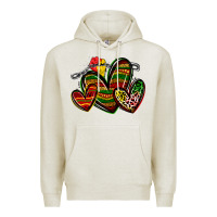 Oatmeal Heather juneteenth hearts Premium Hoodie - Zillion Design Studio