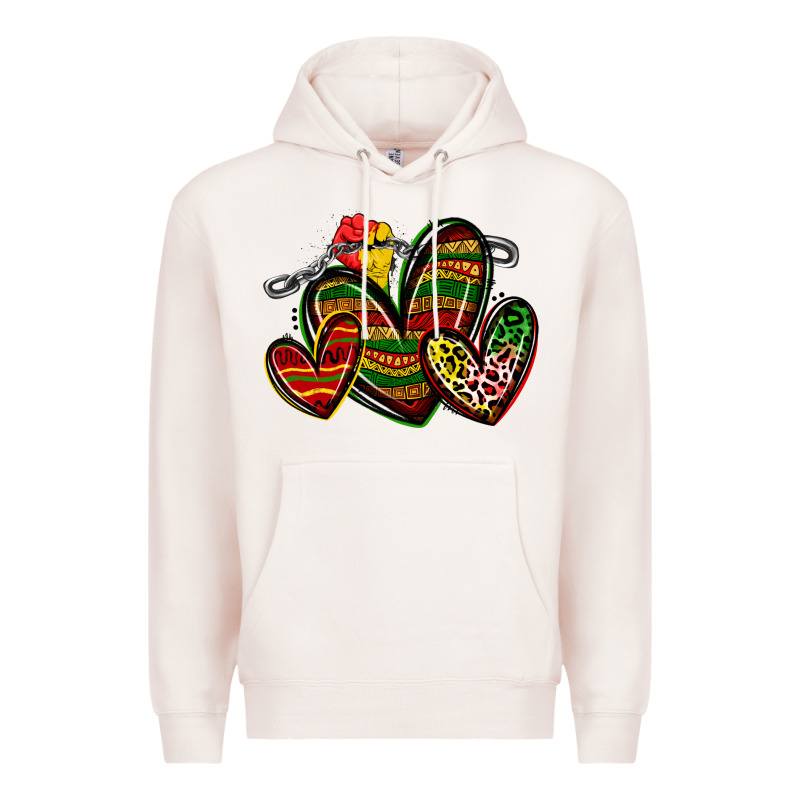 Juneteenth Hearts Premium Hoodie by Zillion Design Studio | Teevron