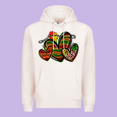Juneteenth Hearts Premium Hoodie Designed By Zillion Design Studio