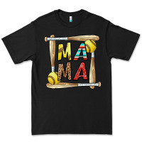 Black softball mama Premium Tee - CowhideDigitalArt