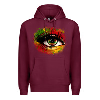 Burgundy juneteenth eye Premium Hoodie - Zillion Design Studio