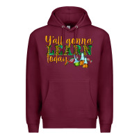 Burgundy yall gonna learn today Premium Hoodie - texasbilliewilder