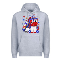 Heather Grey 4th of july american unicorn Premium Hoodie - texasbilliewilder
