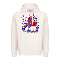 Pale Pink 4th of july american unicorn Premium Hoodie - texasbilliewilder