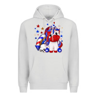 Dove Grey 4th of july american unicorn Premium Hoodie - texasbilliewilder