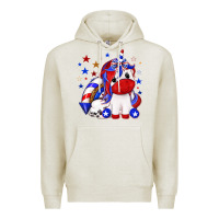 Oatmeal Heather 4th of july american unicorn Premium Hoodie - texasbilliewilder