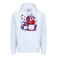 White 4th of july american unicorn Premium Hoodie - texasbilliewilder