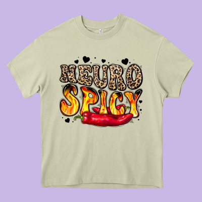 Neuro Spicy Neurodivergence Heavy Core Tee Designed By Lillyallendesigns