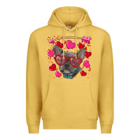 Antique Gold valentine's day french bulldog puppy Premium Hoodie - RanaPortraitStore