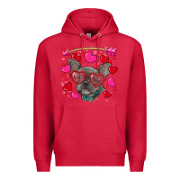 Cardinal valentine's day french bulldog puppy Premium Hoodie - RanaPortraitStore